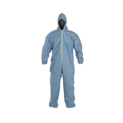DuPont Tempro Elastic-Cuff Hooded Coveralls, Blue,