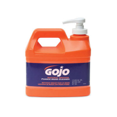 GOJO NATURAL ORANGE Pumice
Hand Cleaner, Orange Citrus
Scent, .5gal Pump Bottle