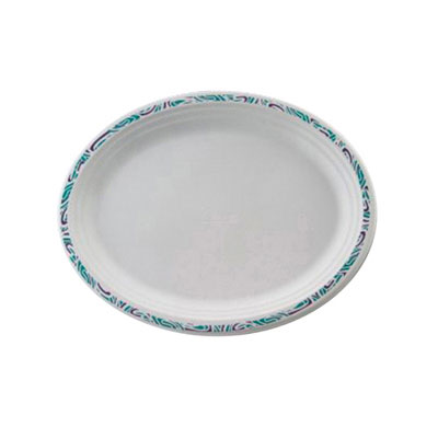 Chinet Classic Paper
Platters, 9 3/4 x 12 1/2,
White with Festival Rim,
Oval, 125/Pack