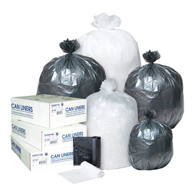 Inteplast Group High-Density
Can Liner, 24 x 33,
16-Gallon, 6 Micron, Black,
50/Roll