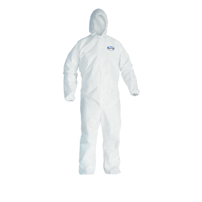 KIMBERLY-CLARK PROFESSIONAL*
KLEENGUARD A20 Elastic Back
and Cuff Hooded Coveralls,
4XL, White