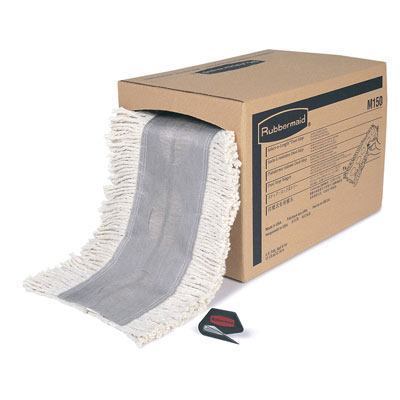 Rubbermaid Commercial Cut To
Length Dust Mops, Cotton,
White, Cut-End, 5 x 40 Ft, 1
Box