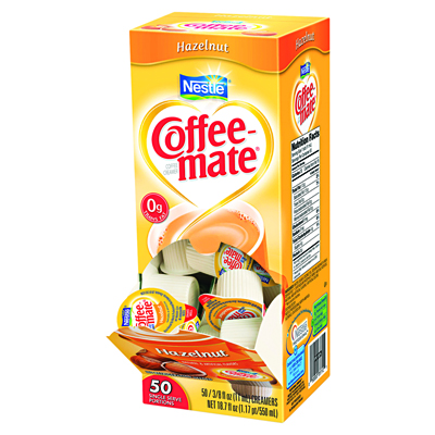 Coffee-mate Hazelnut Creamer,
.375 oz., 50 Creamers/Box