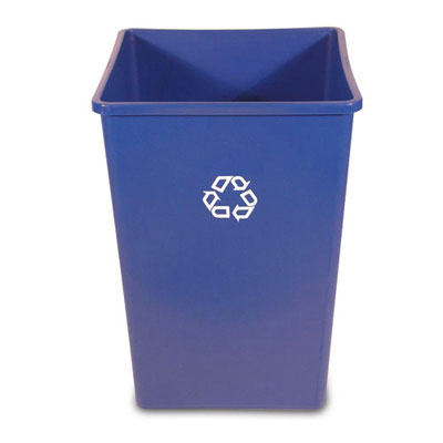 Rubbermaid Commercial
Recycling Container, Square,
Plastic, 50 gal, Blue