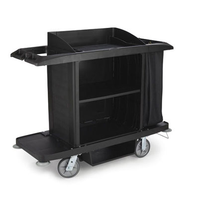 Rubbermaid Commercial
Full-Size Housekeeping Cart,
3 Shelves, 22w x 60d x 50h,
Black