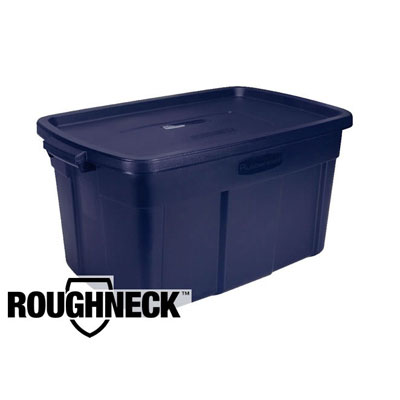 Rubbermaid Roughneck Storage Box, 31gal, Steel Gray