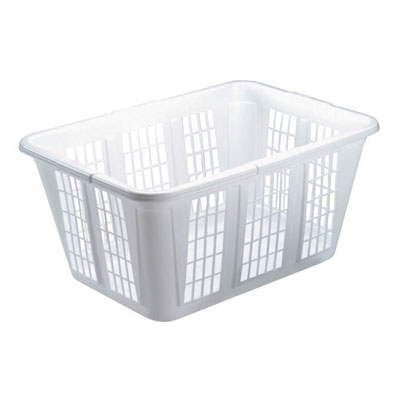 Rubbermaid Laundry Basket, 10
7/8w x 22 1/2d x 16 1/2h,
Plastic, White