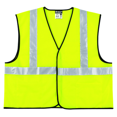 MCR Safety Class 2 Safety
Vest, Lime Green w/Silver
Stripe, Polyester, 2XL