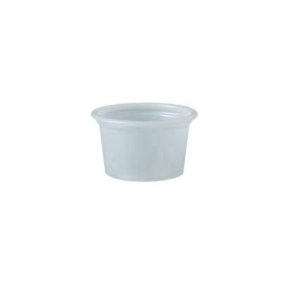 SOLO Cup Company Plastic
Souffl Portion Cups, 1/2 oz.,
Translucent, 250/Bag