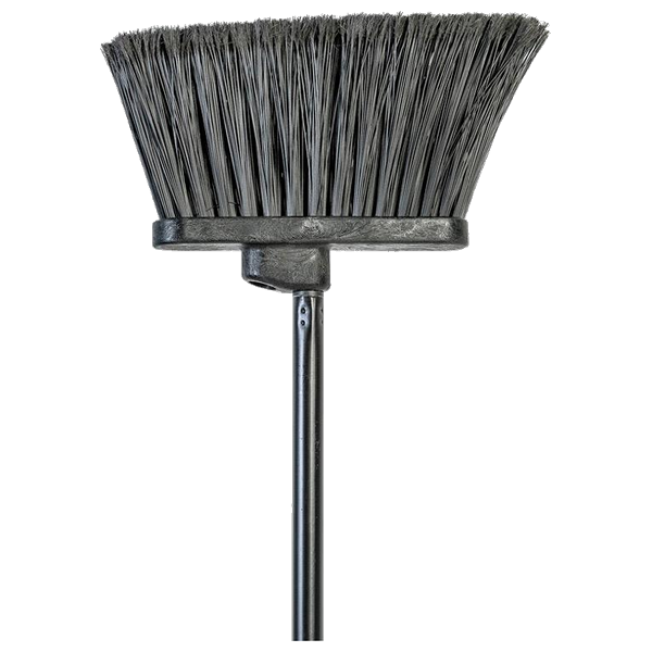M2 10" Duo-Angle Angle Broom -  Black - 48" Metal